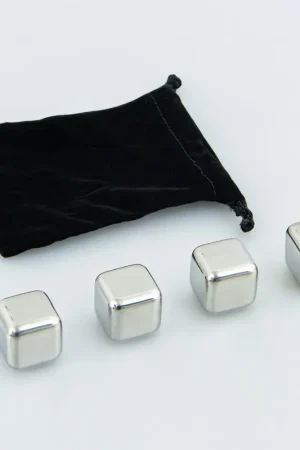 Lot de 4 glaçons inox avec sac Commander Vite
